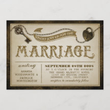 Hartslot en skelet Key bruiloft uitnodigingen