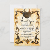 Hartslot en  sleutel - Antiek - Hartelijk dank - k Kaart (Voorkant)