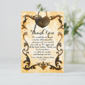 Hartslot en  sleutel - Antiek - Hartelijk dank - k Kaart (Staand voorkant)