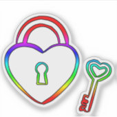 Hartslot en sleutel sticker (Voorkant)