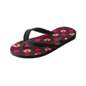 Hartslot en Stippen Chocolade Kinder Teenslippers (Schuin)