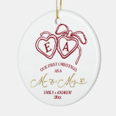 Hartslot Kerst Huwelijk  Keramisch Ornament (Links)