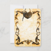 Hartslot & Key Vintage Trouwtafel Nummer Kaart (Achterkant)