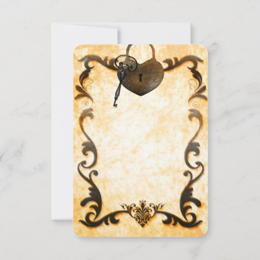 Hartslot & Key Vintage Trouwtafel Nummer Kaart (Achterkant)