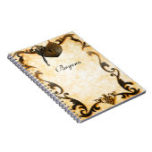 Hartslot & Sleutel  Antiek Notitieboek Journal (Rechterzijde)