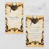 Hartslot & Sleutel  Antiek Visitekaartje (Voorkant / Achterkant)