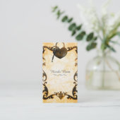 Hartslot & Sleutel  Antiek Visitekaartje (Staand voorkant)