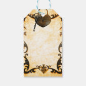 Hartslot & Sleutel  Rustiek Bruiloft Gift Label Cadeaulabel (Achterkant)