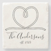 Hartsnaren gepersonaliseerd stenen onderzetter (Voorkant)