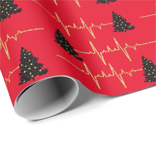 Hartsnelheid en kerstboomschroot cadeaupapier (Rol Hoek)