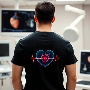 hartsonograaf   hartslag   Hart met ECG T-shirt