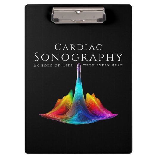 Hartsonograaf-kleurrijke ultrasone golven klembord (Voorkant)
