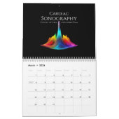 Hartsonografie-kleurige ultrasone golven kalender (Mar 2026)