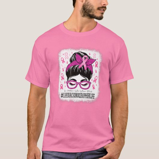 HartSonographer Bun Vrouwen Borstkanker T-shirt (Voorkant)