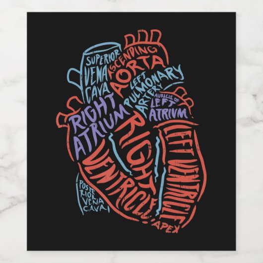 Hartspecialist Anatomie Doctor Medische biologie Wijn Etiket (Enkel label)