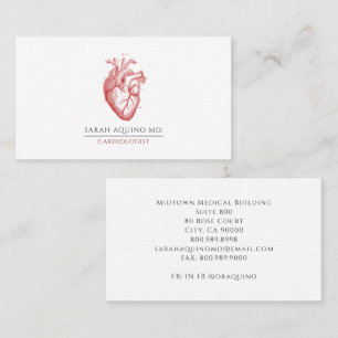 Hartspecialist Dokter Anatomische Hart Illustratie Visitekaartje