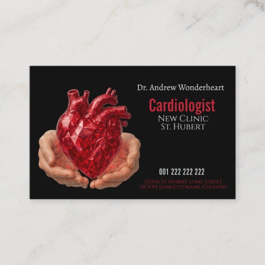 Hartspecialist dokter visitekaartje (Voorkant)