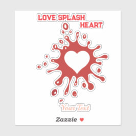 Hartsplash-kunst – creatieve liefdesuitdrukkingson sticker