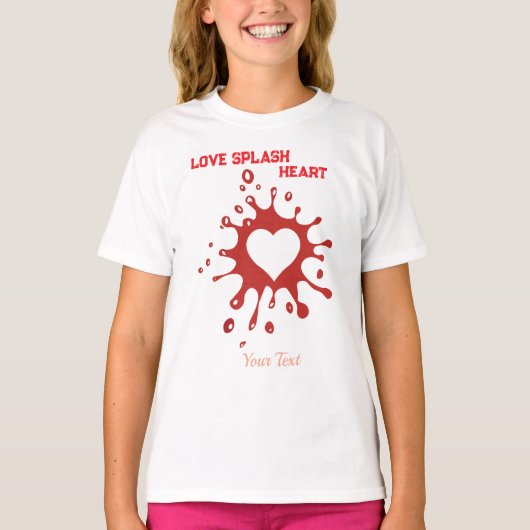 Hartsplash-kunst – creatieve liefdesuitdrukkingson t-shirt (Voorkant)