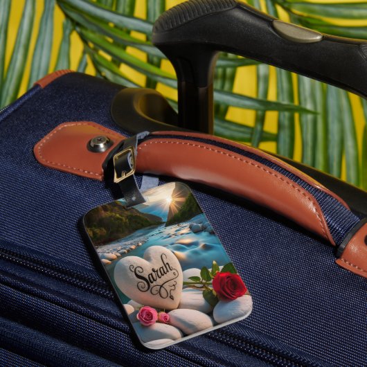 Hartsteen bij de rivier bagagelabel (Voorkant Insitu 1)