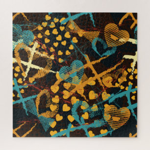 Hartsterren geometrie: leuk patroon legpuzzel