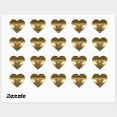 Hartsticker Goud Op Gouden Vlinder Hart Sticker (Vel)