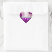 Hartsticker Paars Roze Diamant Veren Hart Sticker (Tas)