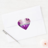 Hartsticker Paars Roze Diamant Veren Hart Sticker (Envelop)
