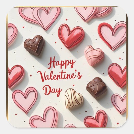 Hartsticker Vierkante Sticker (Voorkant)