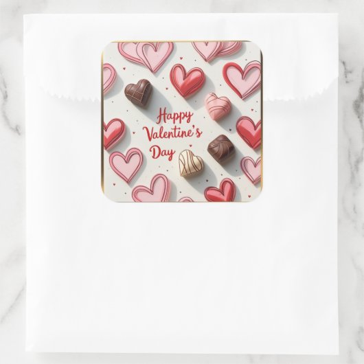 Hartsticker Vierkante Sticker (Tas)