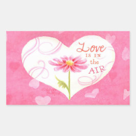 Hartstickers Liefde Is In De Lucht Rechthoekige Sticker