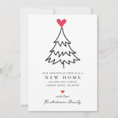 Hartstikke kerstboom nieuwe woning verhuizen aankondiging (Voorkant)