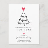 Hartstikke kerstboom nieuwe woning verhuizen aankondigingskaart (Voorkant)
