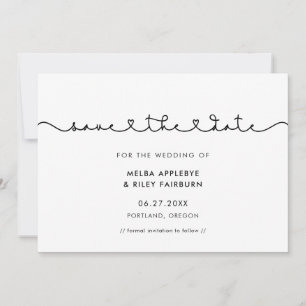 Hartstikke leuk verbindend hart lettertype save the date