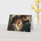 Hartstikke romantische kerst Kaart (Gele Bloem)