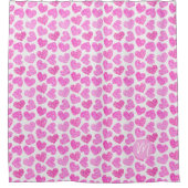 Hartstikke Roze Gegekrabbel Hart Valentijnsdag Mon Douchegordijn (Voorkant)