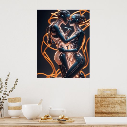 hartstochtelijke kus poster (Keuken)