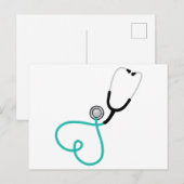 Hartstothoscoop Briefkaart (Voorkant / Achterkant)