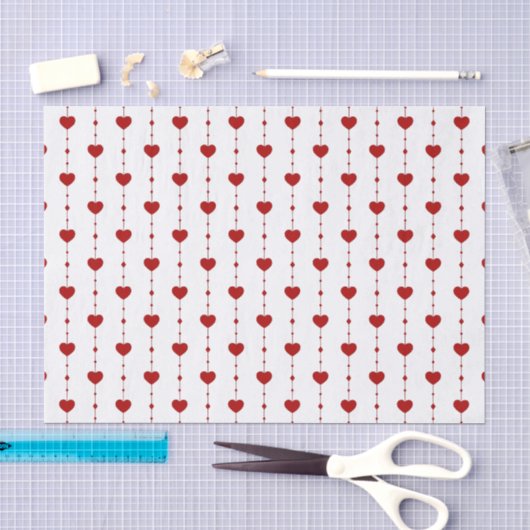 Hartstrings in het Rood Tissuepapier (Craft)