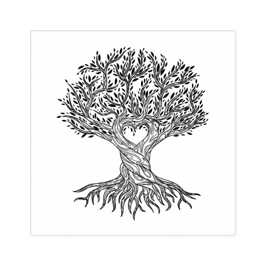 Hartstructuur met wortels rubberstempel (Afrduk)