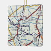 Hartsville SC Map Keramisch Ornament (Links)