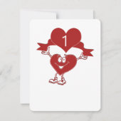 Hartteken met tabelnummers kaart (Voorkant)