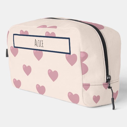 Harttekening in aangepaste naam toilettasje (Rechterhoek)