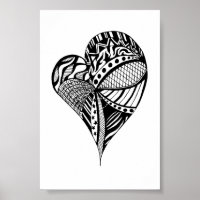 Harttekening | Schets van een hart met patronen