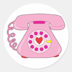 Harttelefoon Ronde Sticker