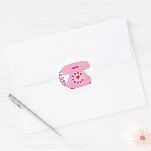 Harttelefoon Ronde Sticker (Envelop)