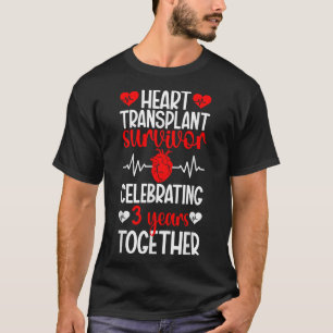 Harttransplantaat overlevende 3e Jubileum hartrood T-shirt