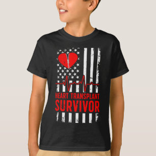 Harttransplantatie overlevende us vlag harttranspl t-shirt