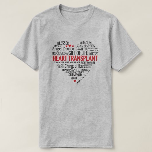 Harttransplantatie Overlevende woorden  T-shirt (Design voorkant)