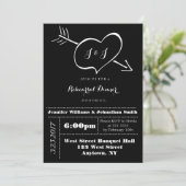 Harttypografie repetitie dineruitnodigingen kaart (Staand voorkant)